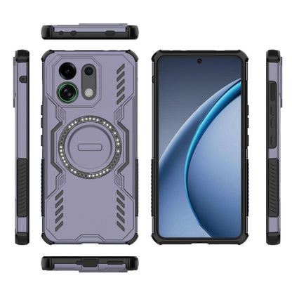 OPPO K13 Turbo 5G Butterfly Armor MagSafe Magnetic Ring Shockproof Protective Phone Case with Stand