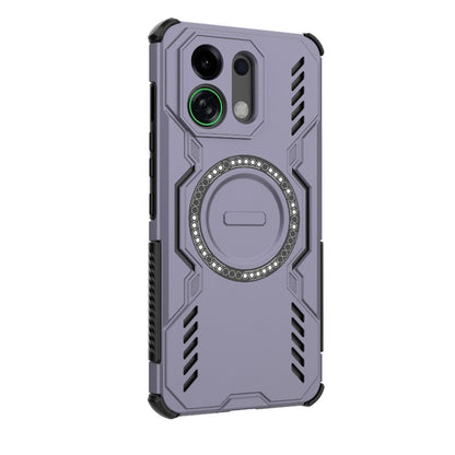 OPPO K13 Turbo 5G Butterfly Armor MagSafe Magnetic Ring Shockproof Protective Phone Case with Stand