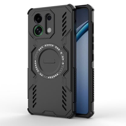 OPPO K13 Turbo 5G Butterfly Armor MagSafe Magnetic Ring Shockproof Protective Phone Case with Stand