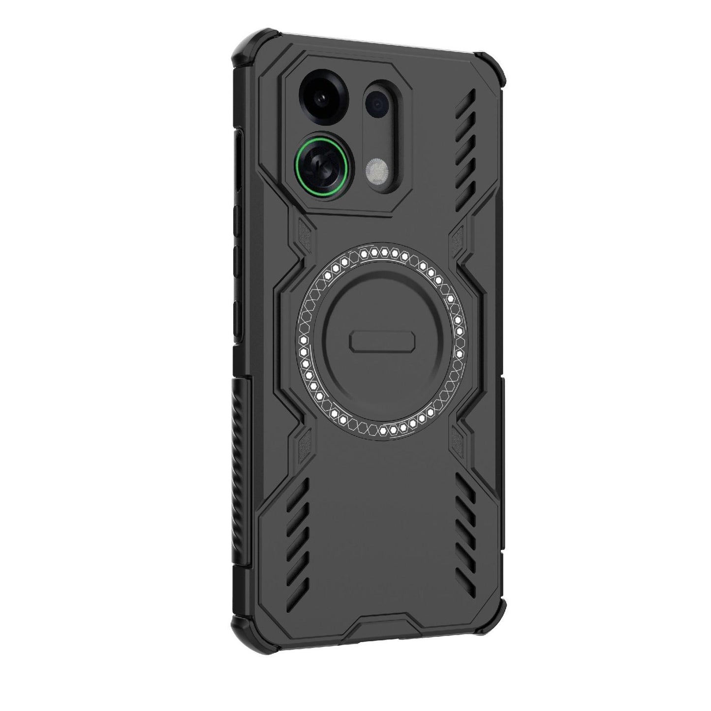 OPPO K13 Turbo 5G Butterfly Armor MagSafe Magnetic Ring Shockproof Protective Phone Case with Stand