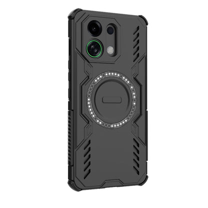 OPPO K13 Turbo 5G Butterfly Armor MagSafe Magnetic Ring Shockproof Protective Phone Case with Stand