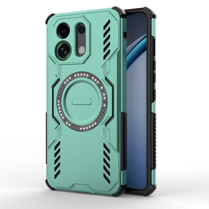 OPPO K13 Turbo 5G Butterfly Armor MagSafe Magnetic Ring Shockproof Protective Phone Case with Stand