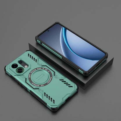 OPPO K13 Turbo 5G Butterfly Armor MagSafe Magnetic Ring Shockproof Protective Phone Case with Stand