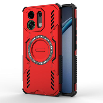 OPPO K13 Turbo 5G Butterfly Armor MagSafe Magnetic Ring Shockproof Protective Phone Case with Stand