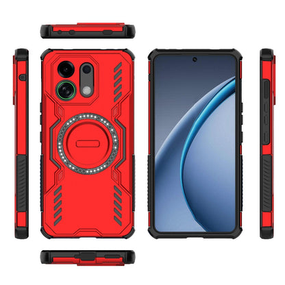 OPPO K13 Turbo 5G Butterfly Armor MagSafe Magnetic Ring Shockproof Protective Phone Case with Stand