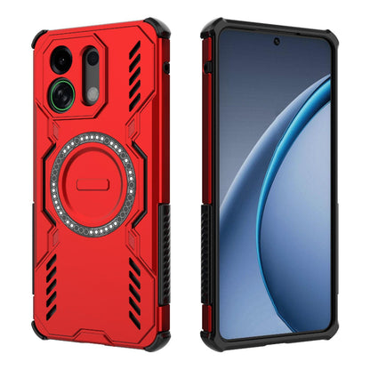OPPO K13 Turbo 5G Butterfly Armor MagSafe Magnetic Ring Shockproof Protective Phone Case with Stand