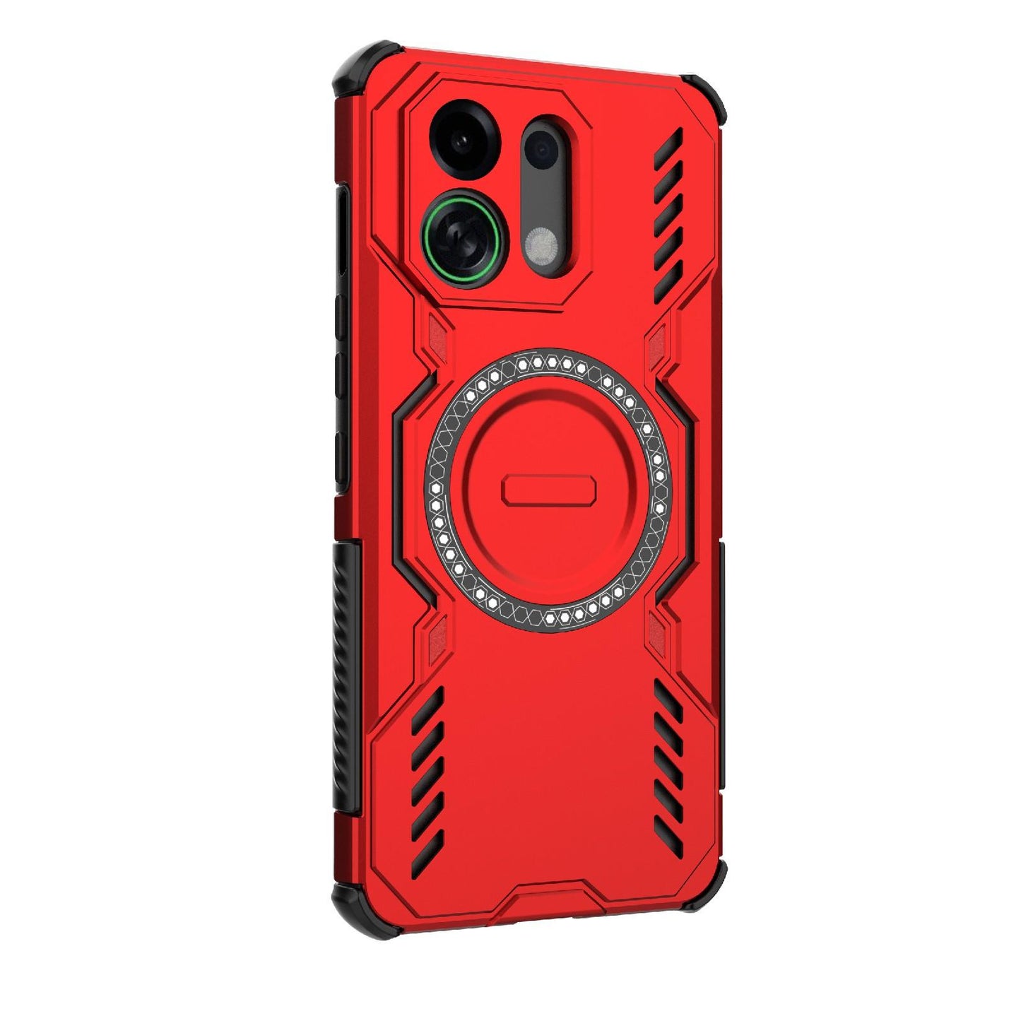 OPPO K13 Turbo 5G Butterfly Armor MagSafe Magnetic Ring Shockproof Protective Phone Case with Stand