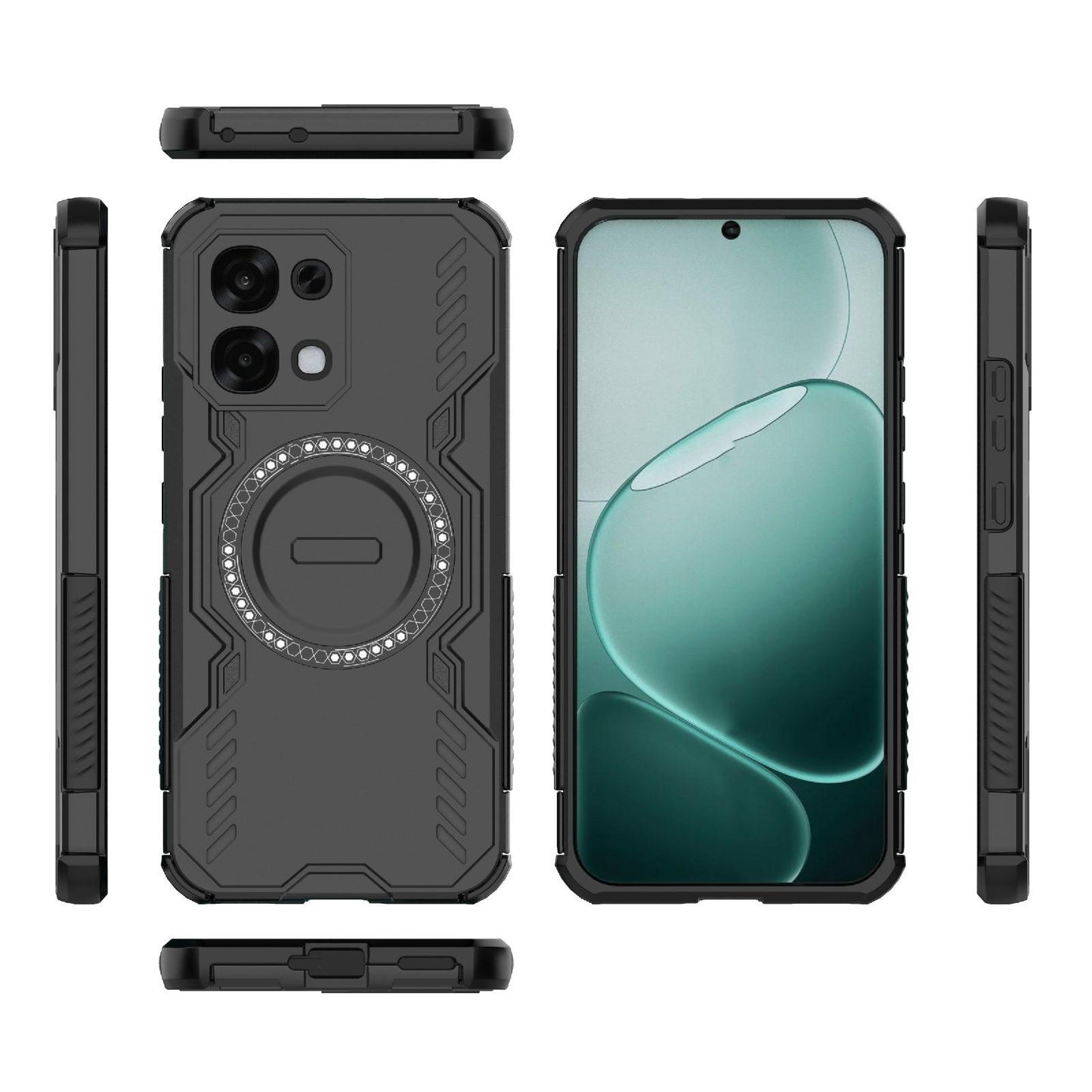 OPPO F31 5G Butterfly Armor MagSafe Magnetic Ring Shockproof Protective Phone Case with Stand