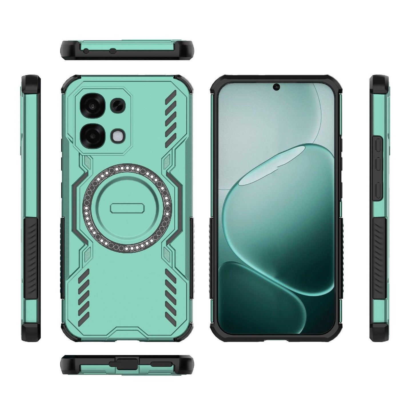 OPPO F31 5G Butterfly Armor MagSafe Magnetic Ring Shockproof Protective Phone Case with Stand