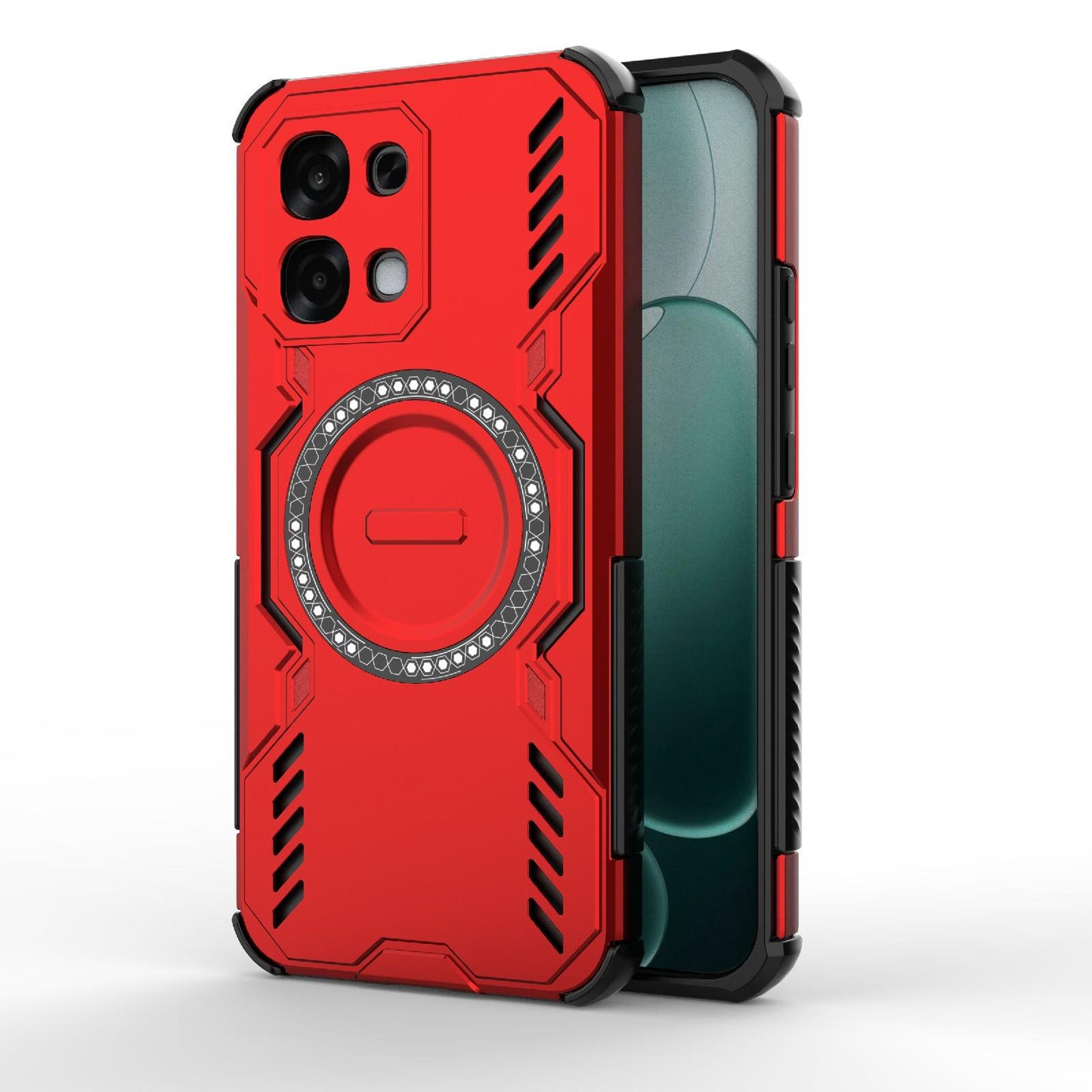 OPPO F31 5G Butterfly Armor MagSafe Magnetic Ring Shockproof Protective Phone Case with Stand