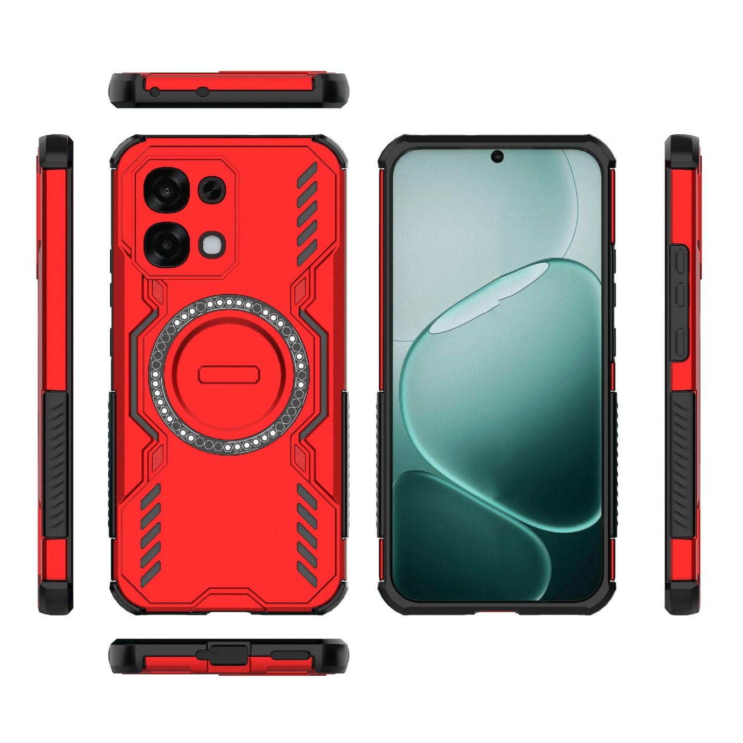 OPPO F31 5G Butterfly Armor MagSafe Magnetic Ring Shockproof Protective Phone Case with Stand