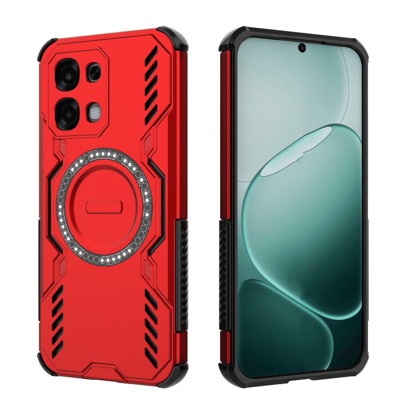 OPPO F31 5G Butterfly Armor MagSafe Magnetic Ring Shockproof Protective Phone Case with Stand