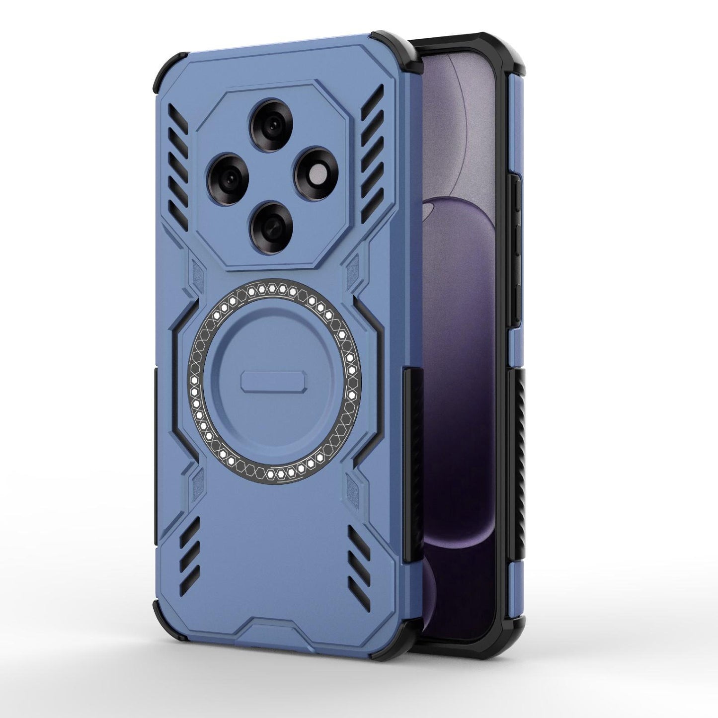 OPPO F31 Pro 5G India Butterfly Armor MagSafe Magnetic Ring Shockproof Protective Phone Case with Stand