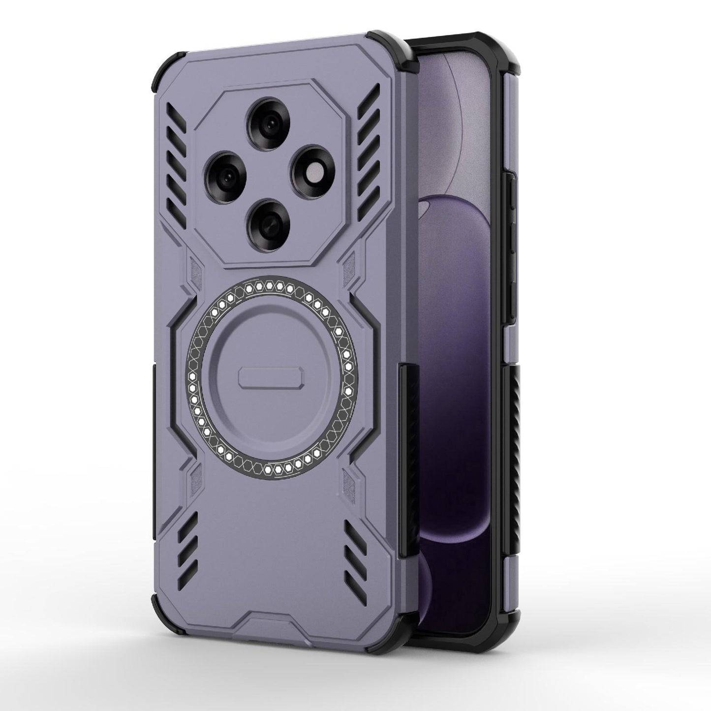 OPPO F31 Pro 5G India Butterfly Armor MagSafe Magnetic Ring Shockproof Protective Phone Case with Stand
