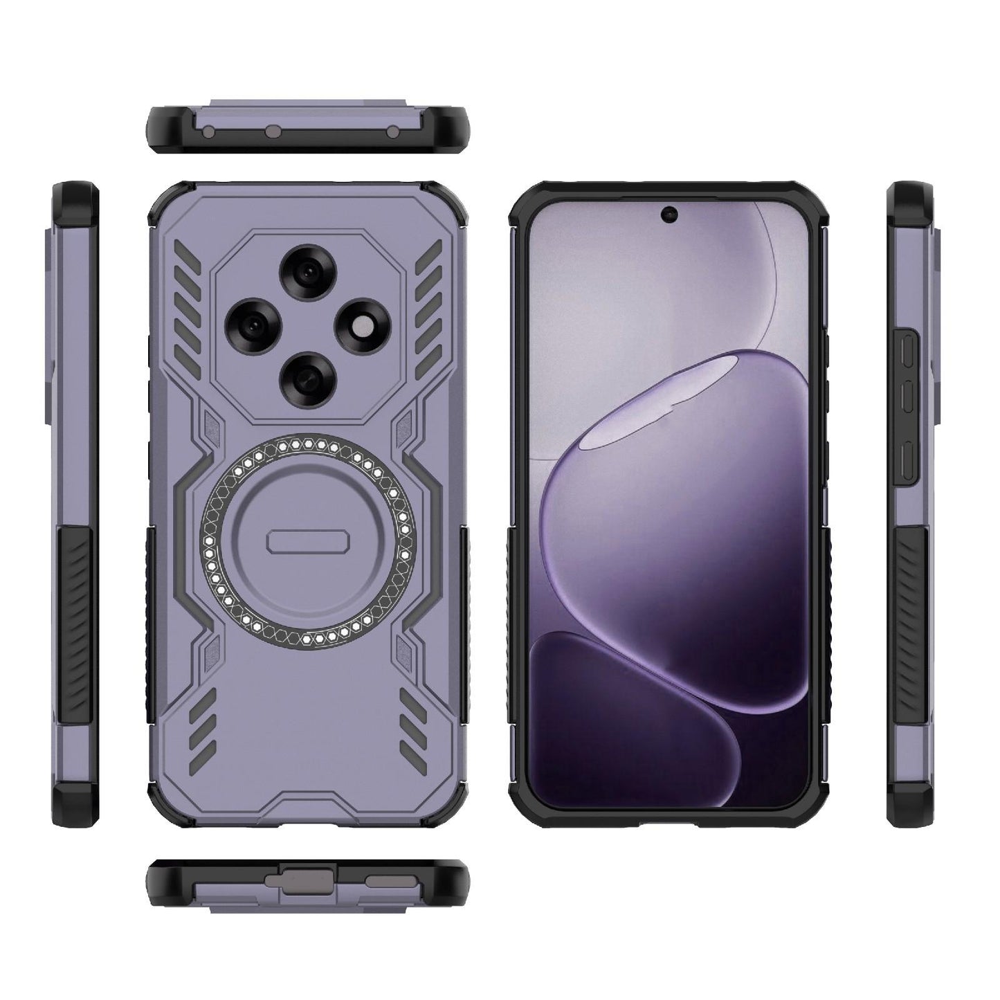 OPPO F31 Pro 5G India Butterfly Armor MagSafe Magnetic Ring Shockproof Protective Phone Case with Stand
