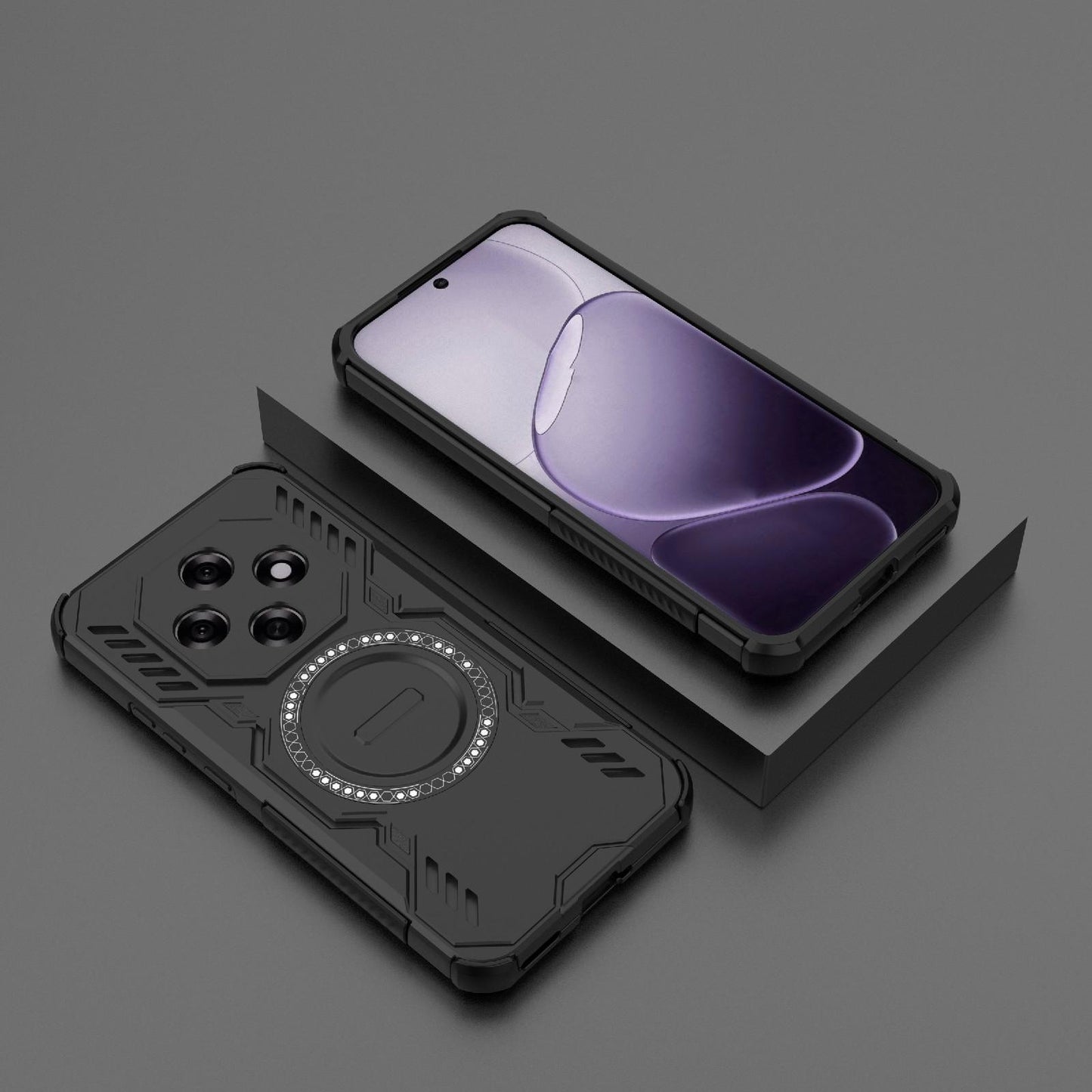 OPPO F31 Pro 5G India Butterfly Armor MagSafe Magnetic Ring Shockproof Protective Phone Case with Stand