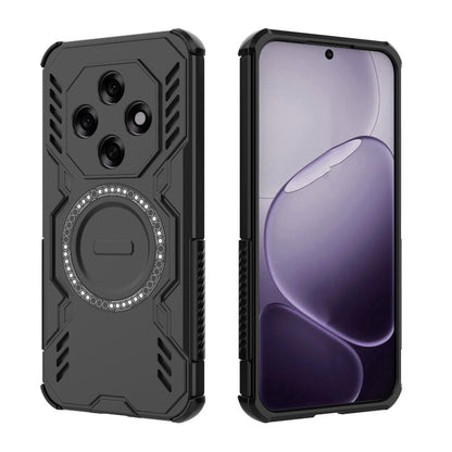 OPPO F31 Pro 5G India Butterfly Armor MagSafe Magnetic Ring Shockproof Protective Phone Case with Stand