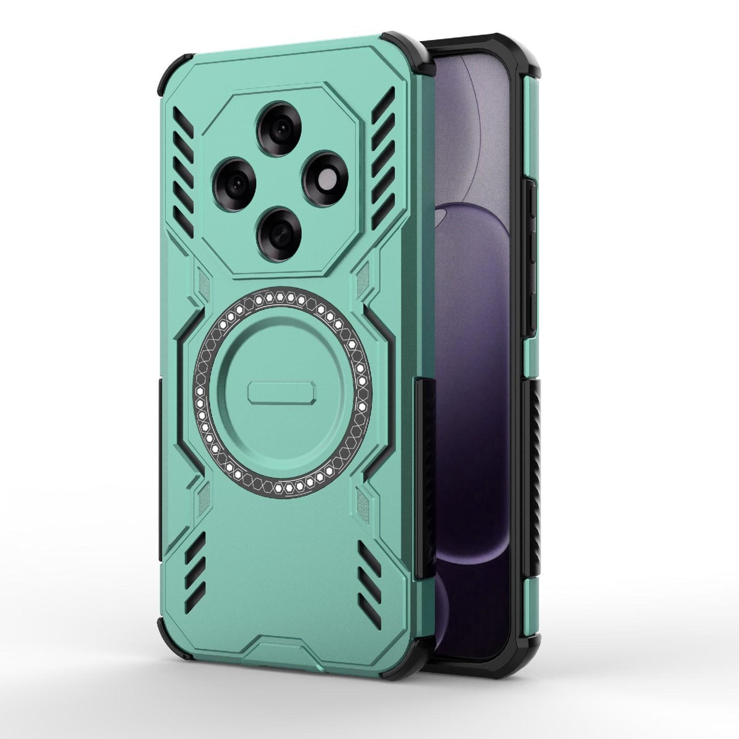 OPPO F31 Pro 5G India Butterfly Armor MagSafe Magnetic Ring Shockproof Protective Phone Case with Stand