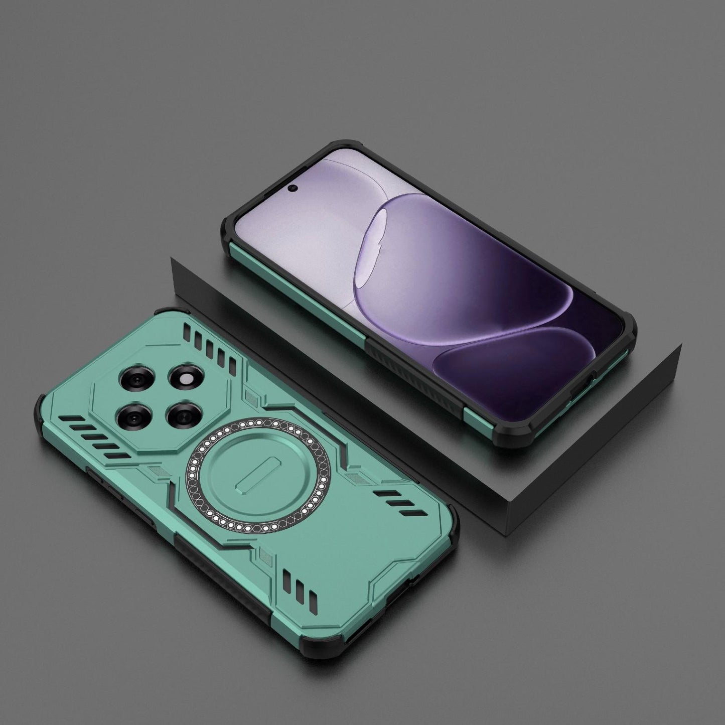 OPPO F31 Pro 5G India Butterfly Armor MagSafe Magnetic Ring Shockproof Protective Phone Case with Stand