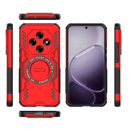 OPPO F31 Pro 5G India Butterfly Armor MagSafe Magnetic Ring Shockproof Protective Phone Case with Stand