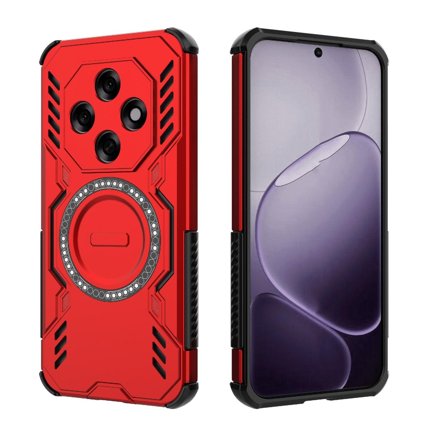 OPPO F31 Pro 5G India Butterfly Armor MagSafe Magnetic Ring Shockproof Protective Phone Case with Stand