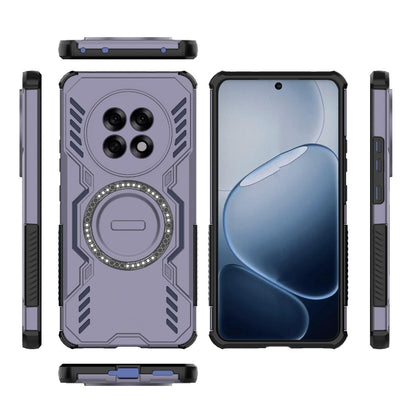 OPPO F31 Pro+ 5G India Butterfly Armor MagSafe Magnetic Ring Shockproof Protective Phone Case with Stand