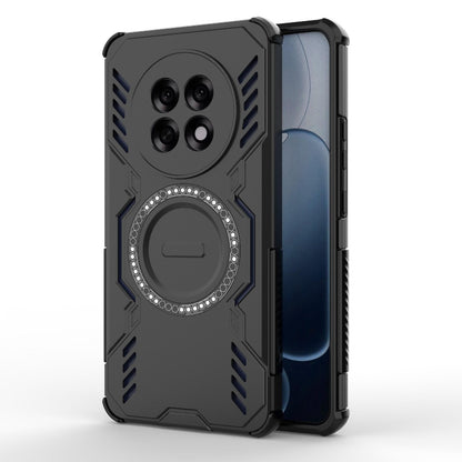 OPPO F31 Pro+ 5G India Butterfly Armor MagSafe Magnetic Ring Shockproof Protective Phone Case with Stand
