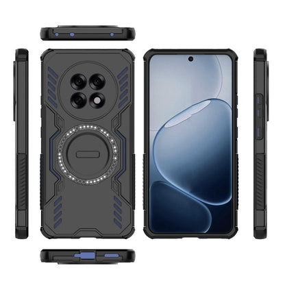 OPPO F31 Pro+ 5G India Butterfly Armor MagSafe Magnetic Ring Shockproof Protective Phone Case with Stand