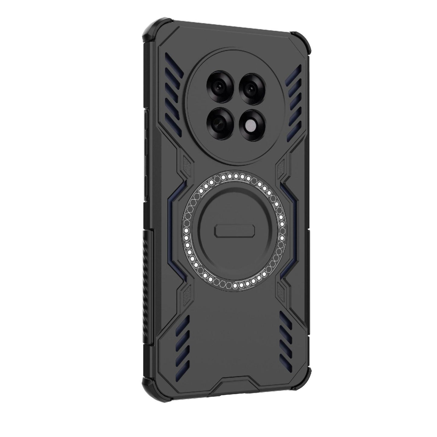OPPO F31 Pro+ 5G India Butterfly Armor MagSafe Magnetic Ring Shockproof Protective Phone Case with Stand