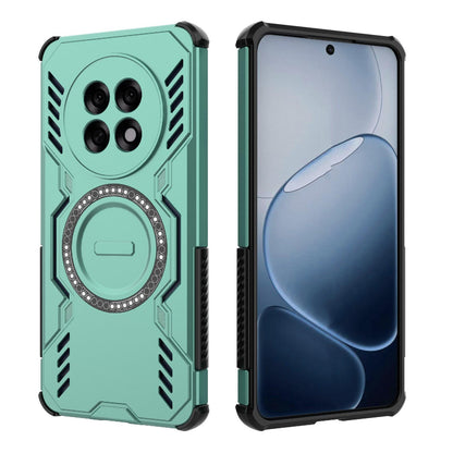 OPPO F31 Pro+ 5G India Butterfly Armor MagSafe Magnetic Ring Shockproof Protective Phone Case with Stand