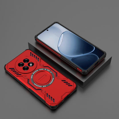 OPPO F31 Pro+ 5G India Butterfly Armor MagSafe Magnetic Ring Shockproof Protective Phone Case with Stand
