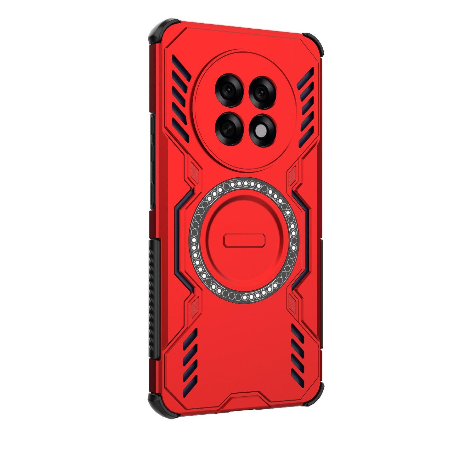 OPPO F31 Pro+ 5G India Butterfly Armor MagSafe Magnetic Ring Shockproof Protective Phone Case with Stand
