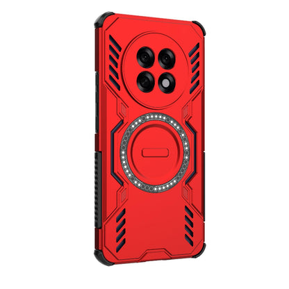 OPPO F31 Pro+ 5G India Butterfly Armor MagSafe Magnetic Ring Shockproof Protective Phone Case with Stand