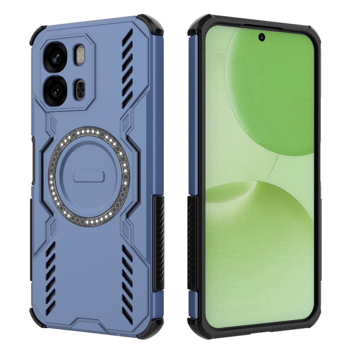 OPPO A6x 5G Butterfly Armor MagSafe Magnetic Ring Shockproof Protective Phone Case with Stand