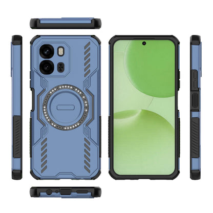 OPPO A6x 5G Butterfly Armor MagSafe Magnetic Ring Shockproof Protective Phone Case with Stand