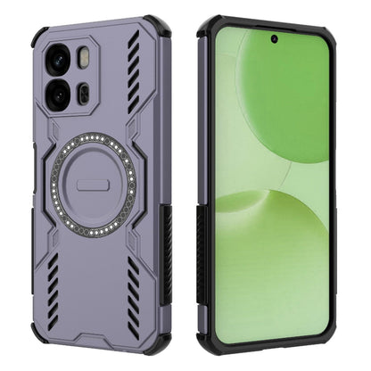 OPPO A6x 5G Butterfly Armor MagSafe Magnetic Ring Shockproof Protective Phone Case with Stand