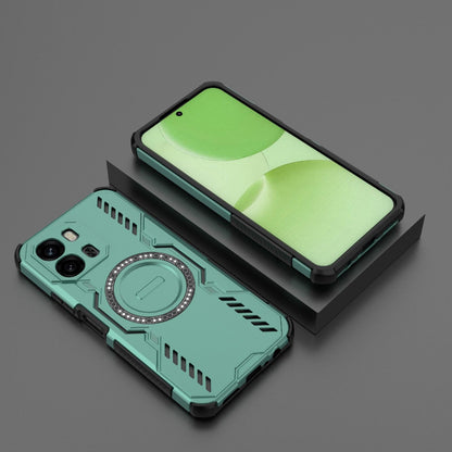 OPPO A6x 5G Butterfly Armor MagSafe Magnetic Ring Shockproof Protective Phone Case with Stand