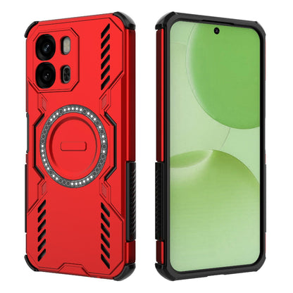 OPPO A6x 5G Butterfly Armor MagSafe Magnetic Ring Shockproof Protective Phone Case with Stand