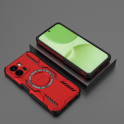 OPPO A6x 5G Butterfly Armor MagSafe Magnetic Ring Shockproof Protective Phone Case with Stand