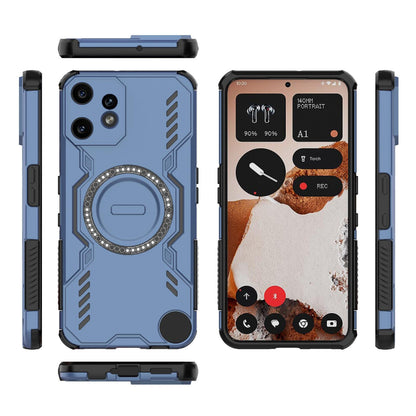 Nothing CMF Phone 2 Pro 5G Butterfly Armor MagSafe Magnetic Ring Shockproof Protective Phone Case with Stand