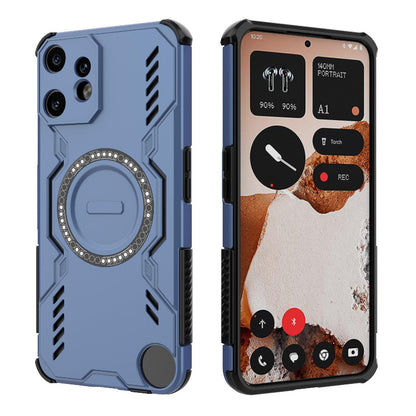 Nothing CMF Phone 2 Pro 5G Butterfly Armor MagSafe Magnetic Ring Shockproof Protective Phone Case with Stand