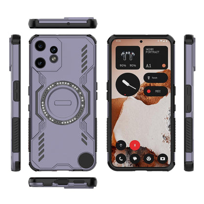 Nothing CMF Phone 2 Pro 5G Butterfly Armor MagSafe Magnetic Ring Shockproof Protective Phone Case with Stand