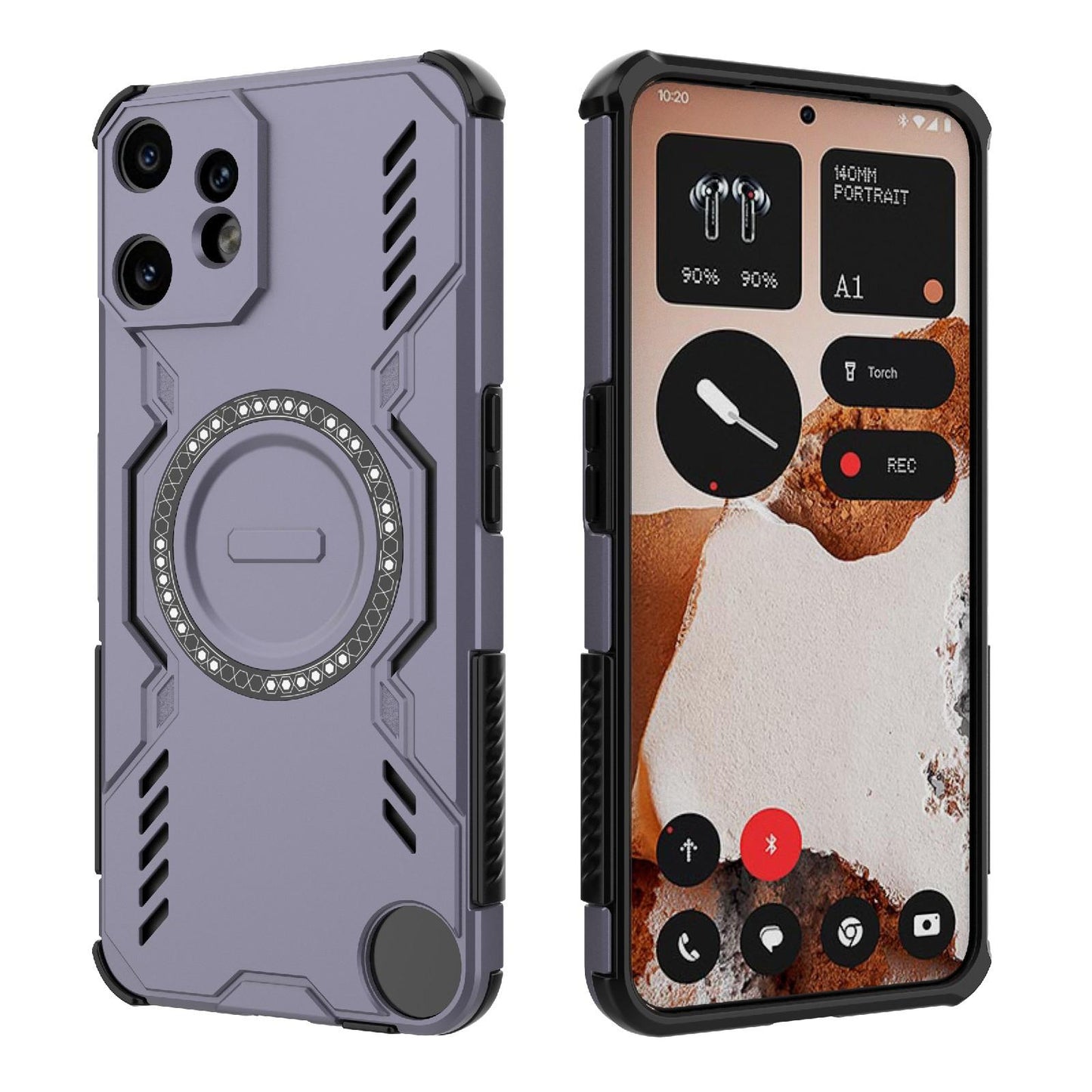 Nothing CMF Phone 2 Pro 5G Butterfly Armor MagSafe Magnetic Ring Shockproof Protective Phone Case with Stand