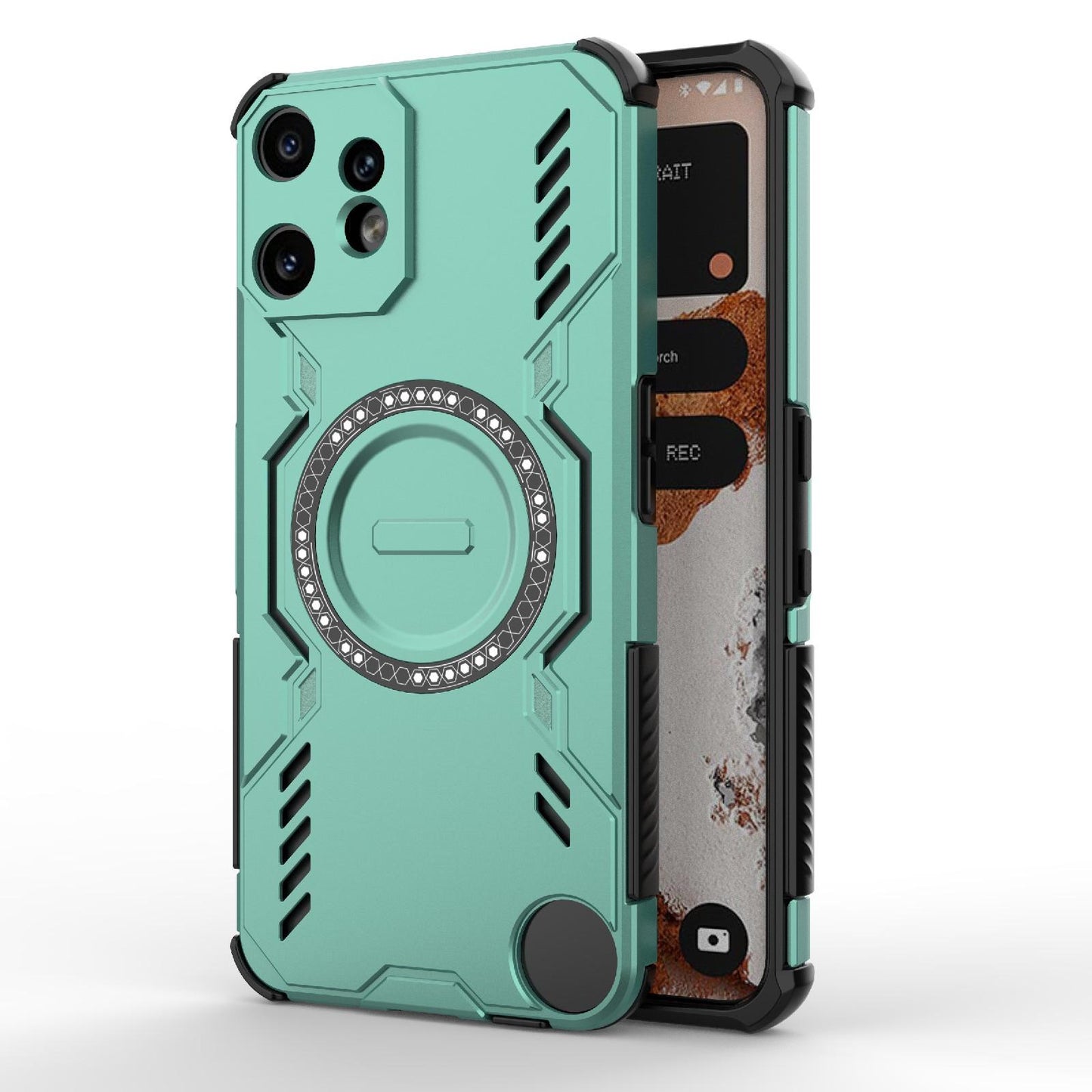 Nothing CMF Phone 2 Pro 5G Butterfly Armor MagSafe Magnetic Ring Shockproof Protective Phone Case with Stand