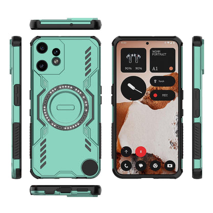 Nothing CMF Phone 2 Pro 5G Butterfly Armor MagSafe Magnetic Ring Shockproof Protective Phone Case with Stand