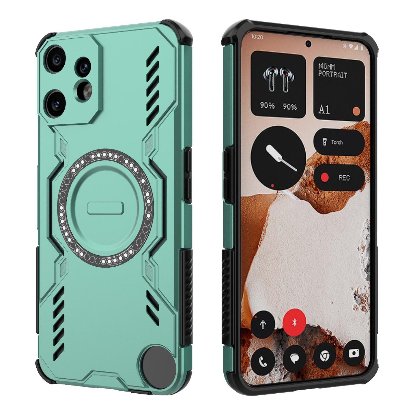 Nothing CMF Phone 2 Pro 5G Butterfly Armor MagSafe Magnetic Ring Shockproof Protective Phone Case with Stand