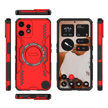 Nothing CMF Phone 2 Pro 5G Butterfly Armor MagSafe Magnetic Ring Shockproof Protective Phone Case with Stand
