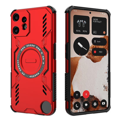 Nothing CMF Phone 2 Pro 5G Butterfly Armor MagSafe Magnetic Ring Shockproof Protective Phone Case with Stand