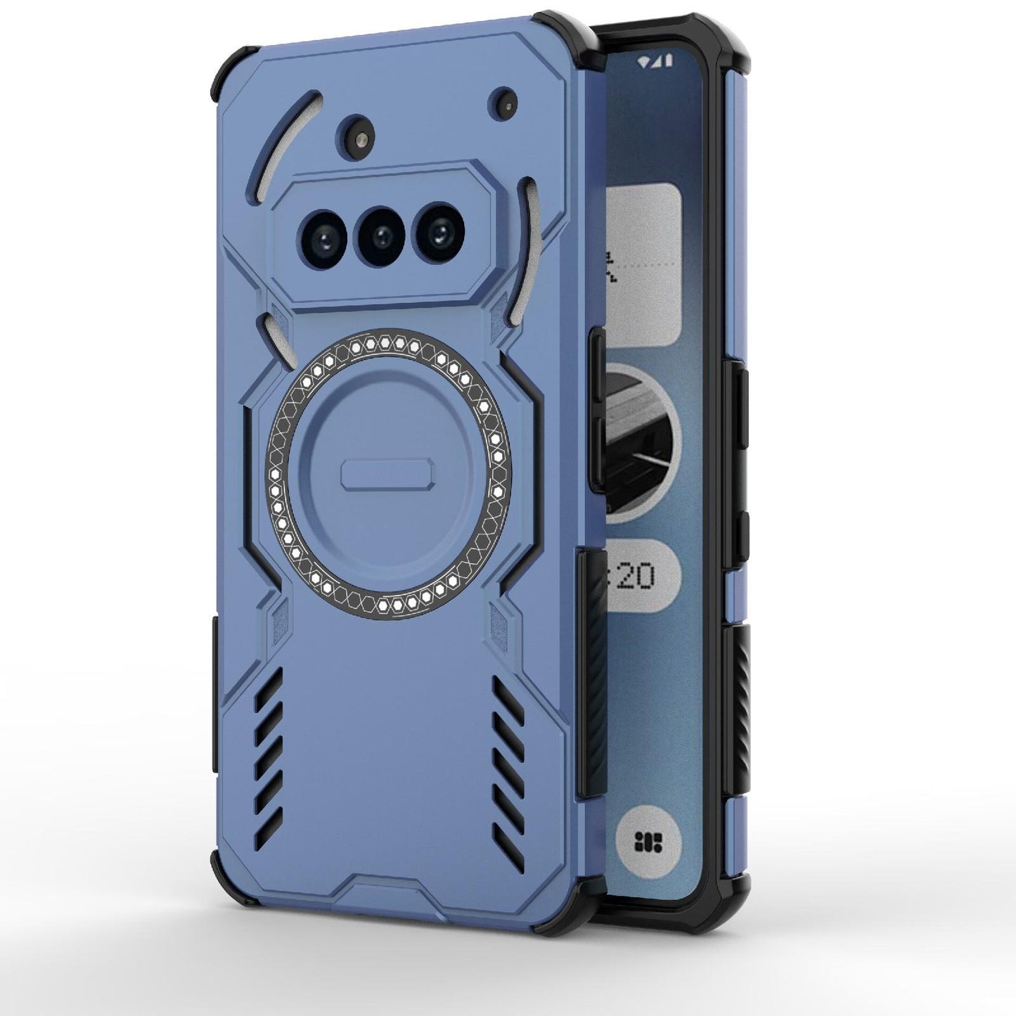 Nothing Phone 3a Butterfly Armor MagSafe Magnetic Ring Shockproof Protective Phone Case with Stand