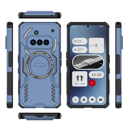 Nothing Phone 3a Butterfly Armor MagSafe Magnetic Ring Shockproof Protective Phone Case with Stand